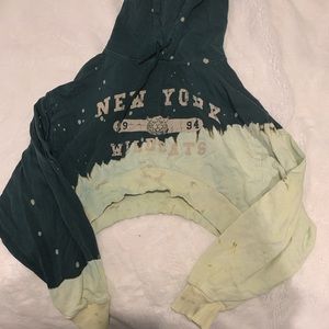 Green Tye Dye garage cropped hoodie